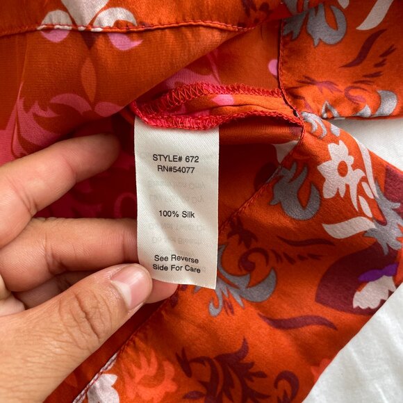 CAbi Red 100% Silk Tank (sz M) - Picture 5 of 6